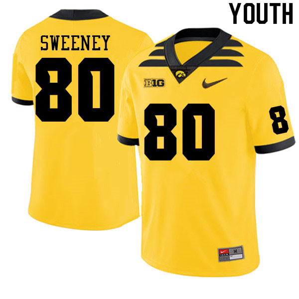 Youth #80 Brennan Sweeney Iowa Hawkeyes College Football Jerseys Sale-Gold - Click Image to Close